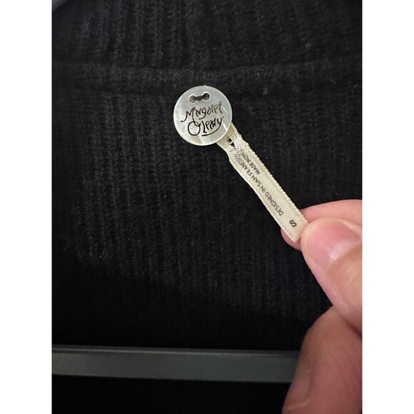 Margaret O'Leary 100% Cashmere Open Front Women's Cardigan Hoodie Black, size S - Picture 2 of 6